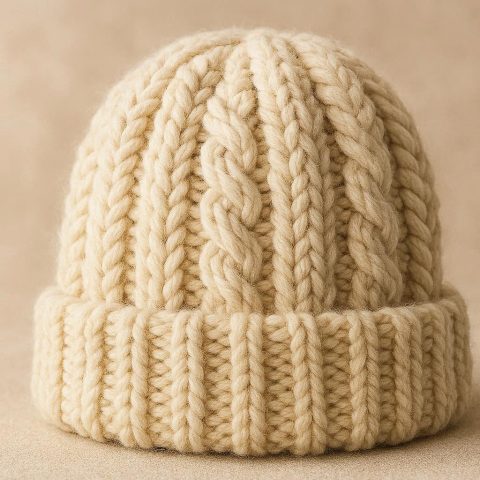Cable Knit Beanie - Chunky & Cozy Winter Warmth